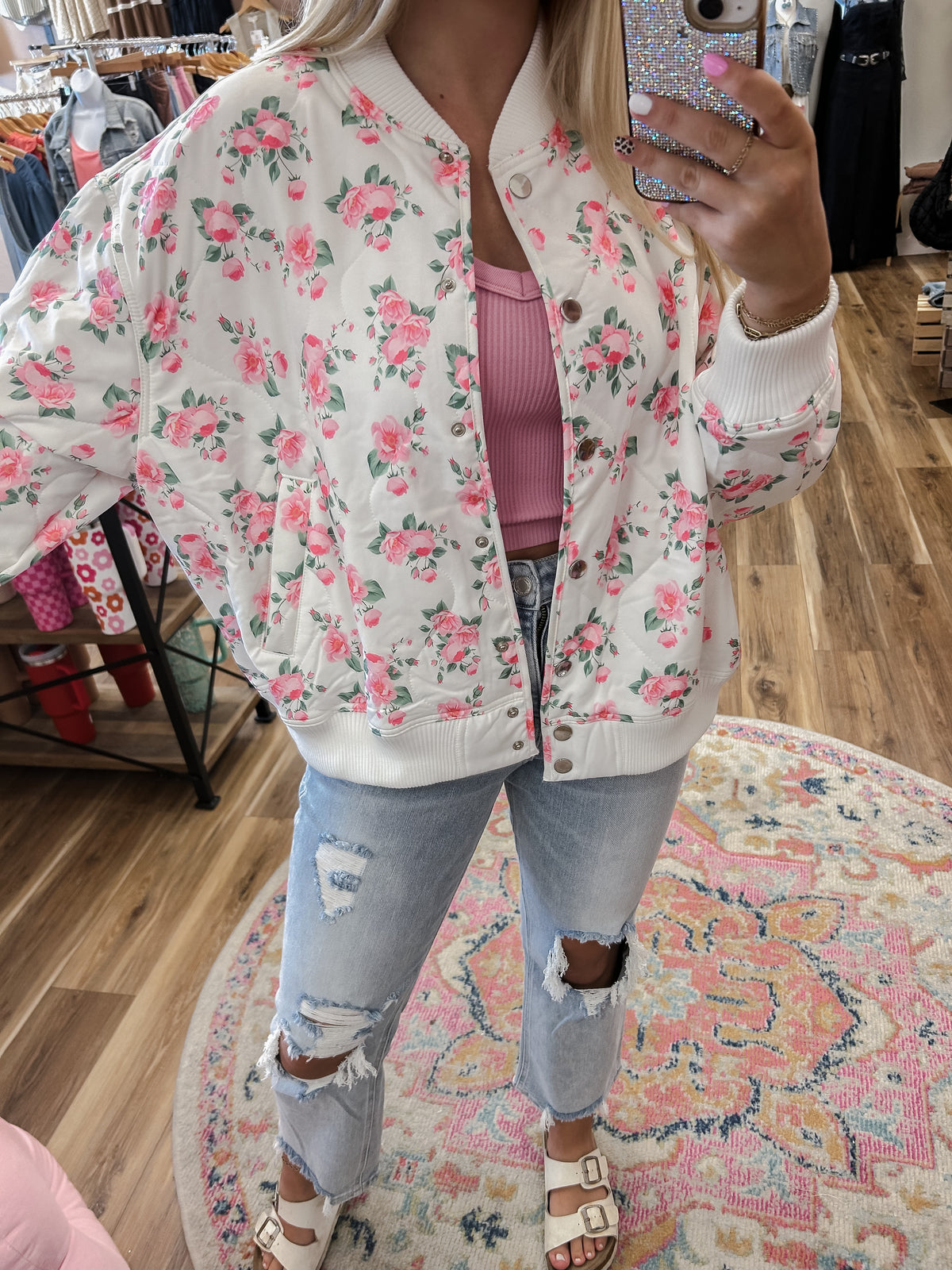 Floral offers Bomber Jacket