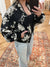 Kori Quilted Black Floral Bomber Jacket