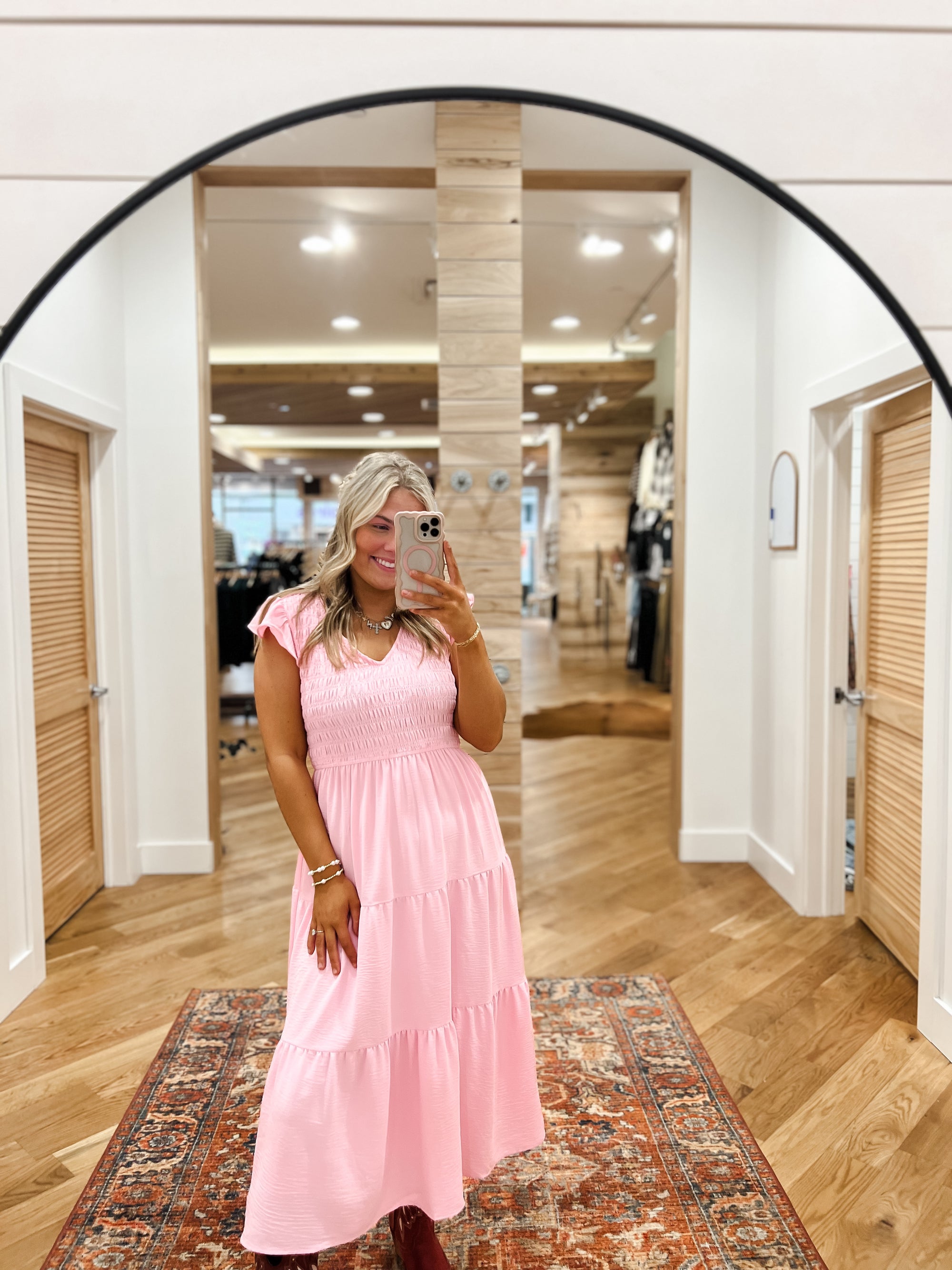 Madison Pink Midi Dress