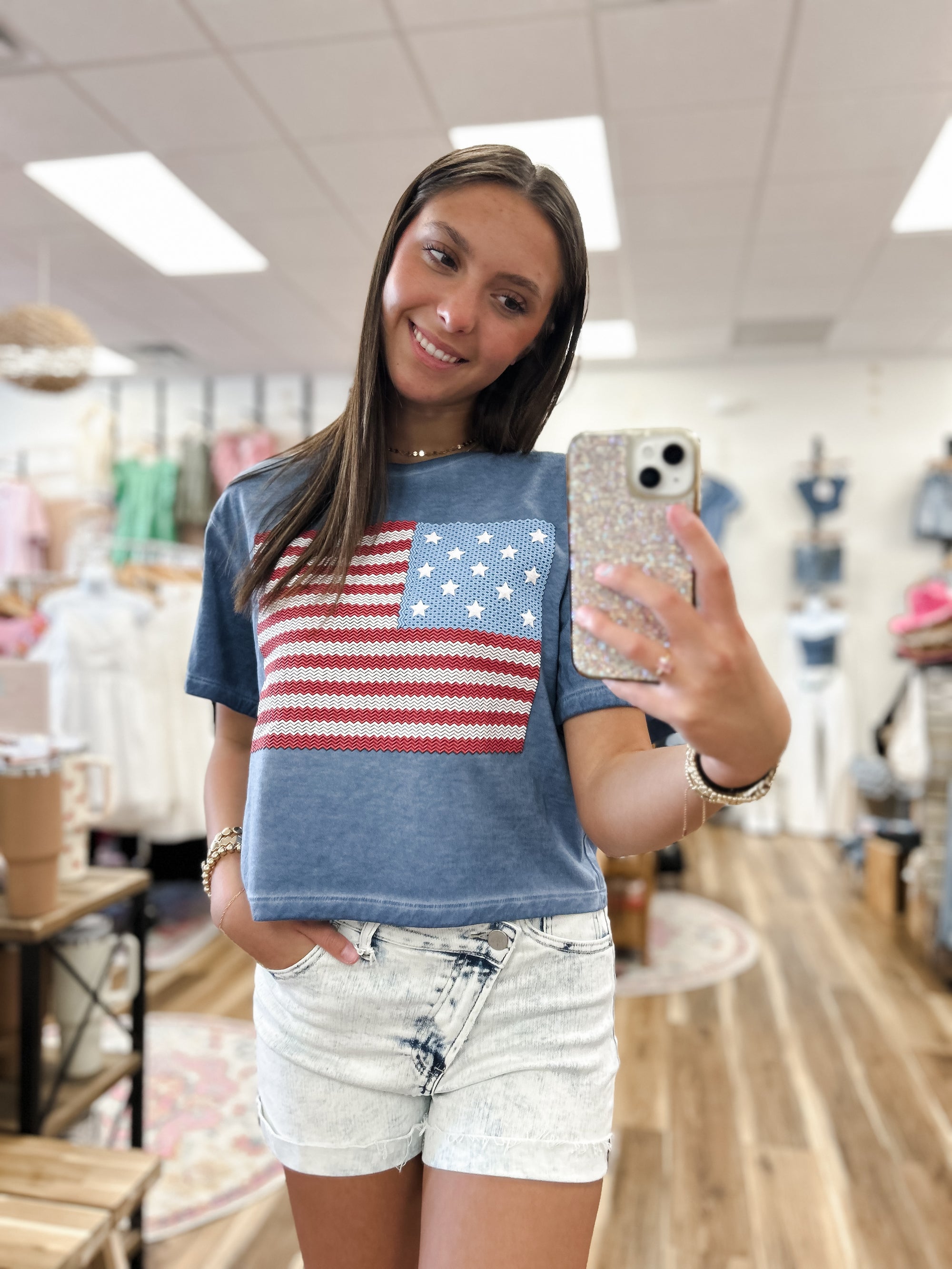 American Puff Blue Graphic Tee