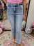 R High Rise Crop Straight Vintage Washed Jeans