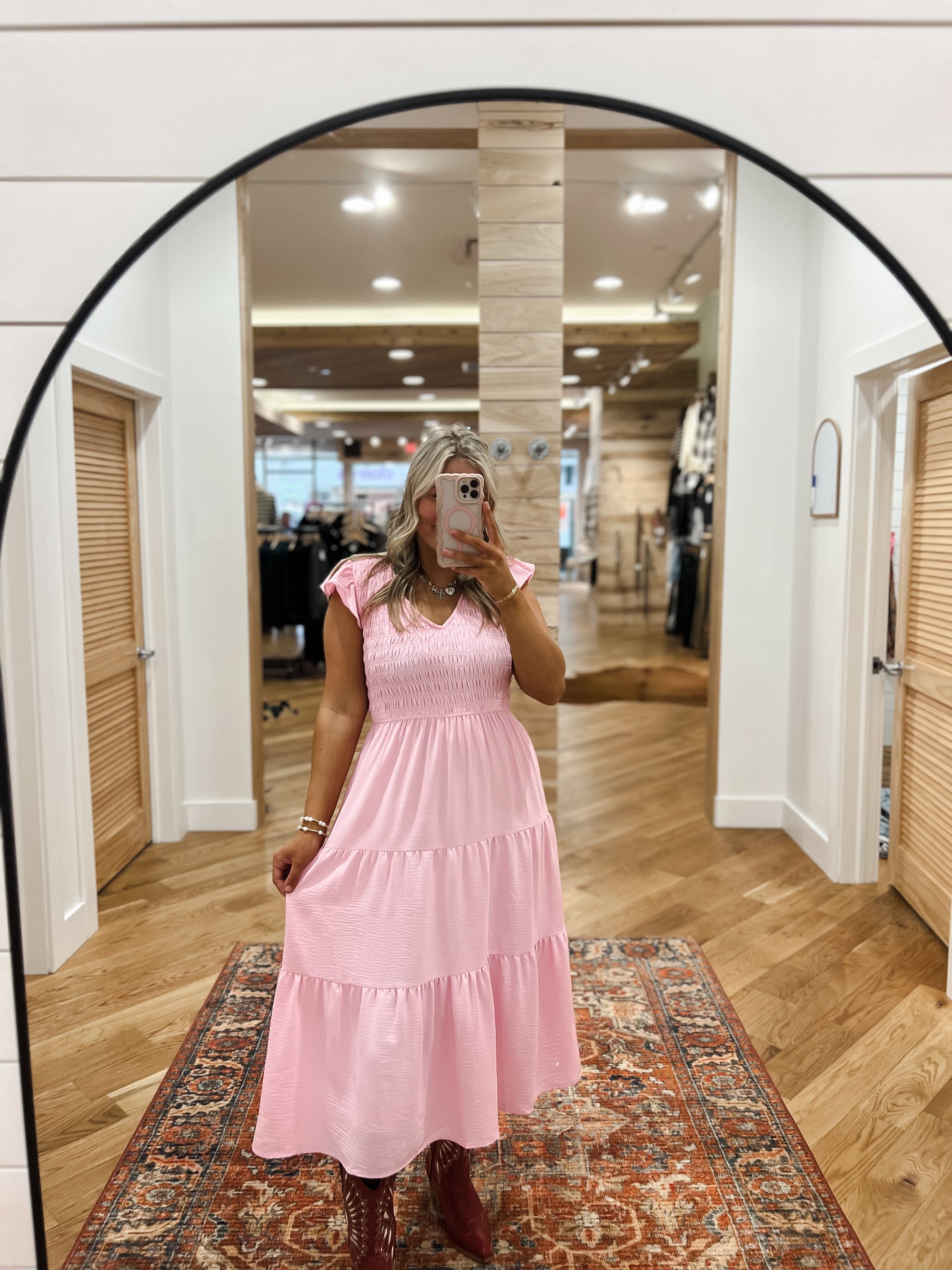 Madison Pink Midi Dress