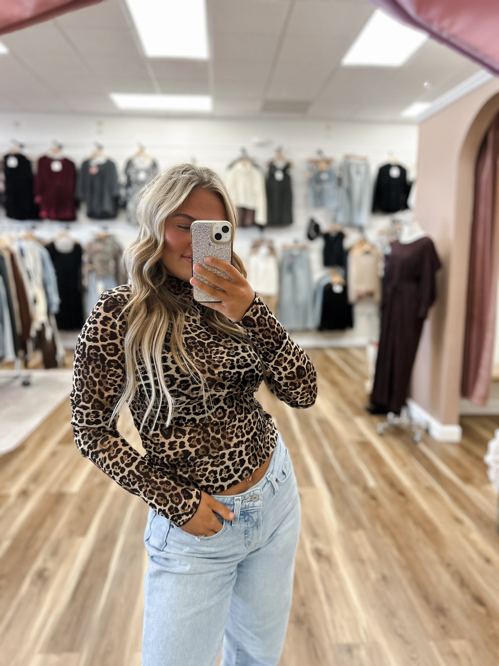 Leopard Lace Layering Top