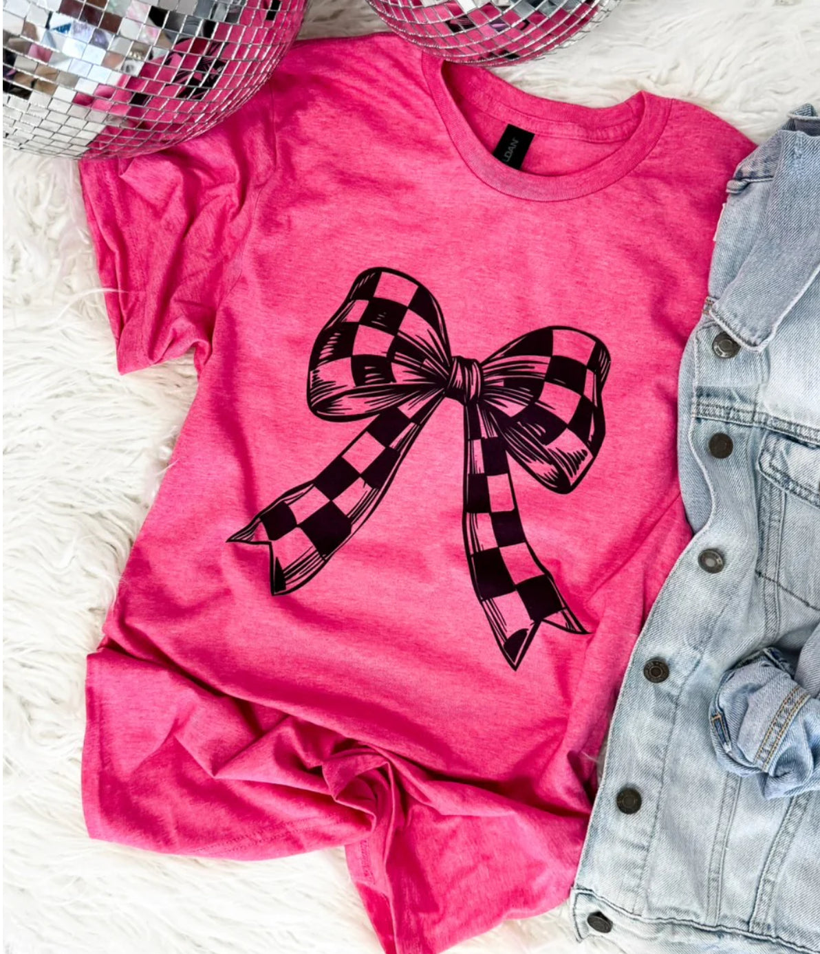 Checkered Bow Tee