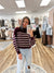 Ellis Dark Red Stripe Sweater