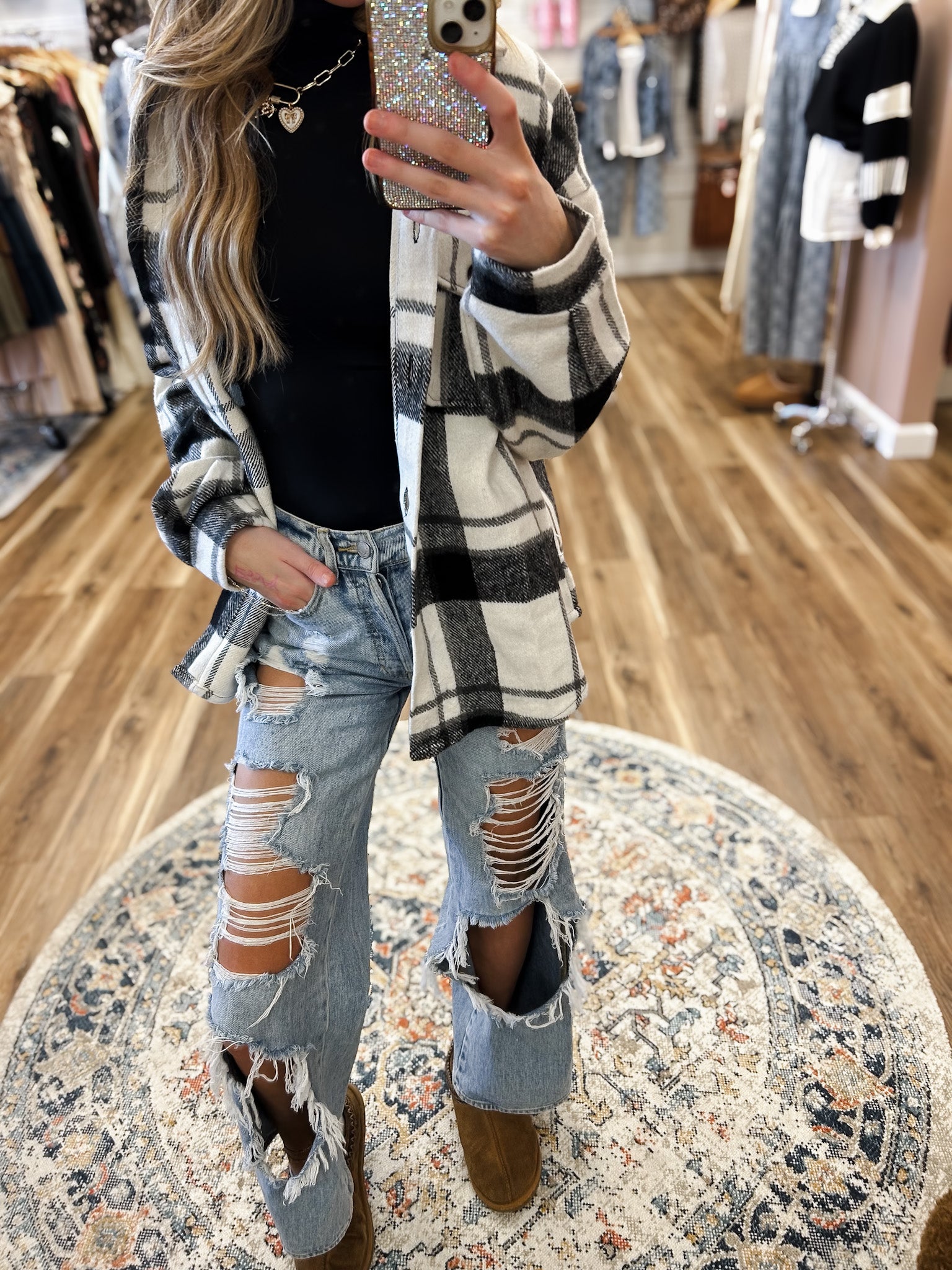 Zoe Black Plaid Shacket