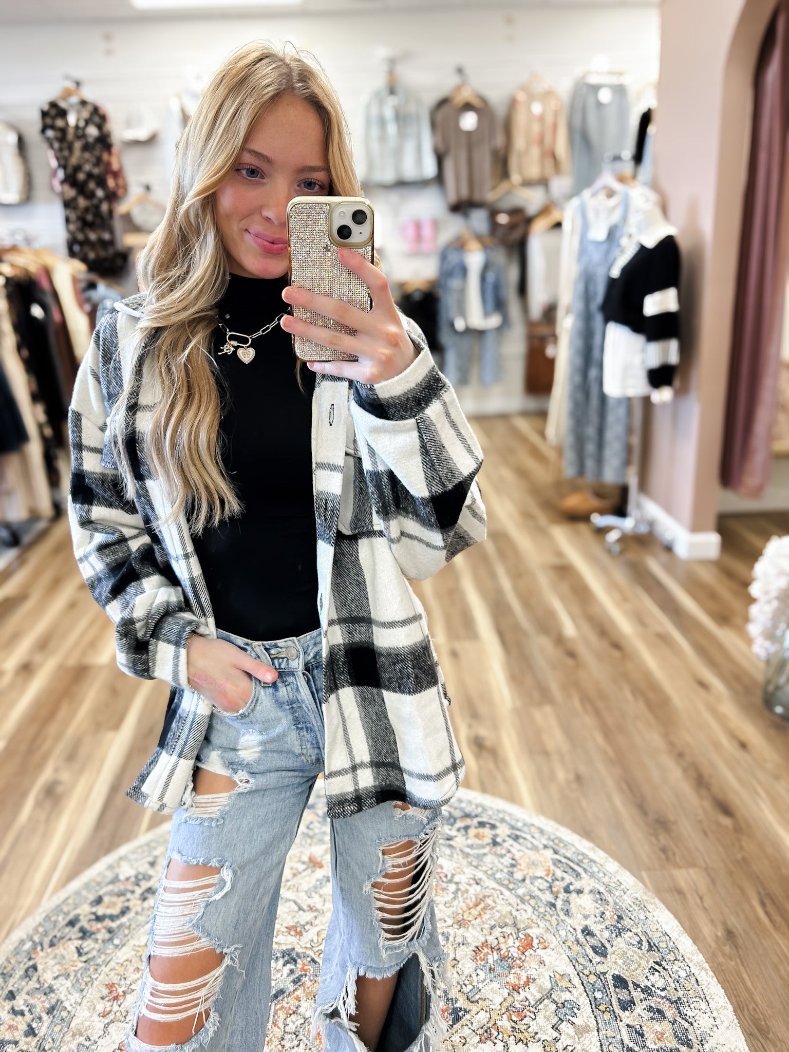 Zoe Black Plaid Shacket